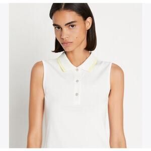 Tory Sport TECH PIQUÉ SLEEVELESS POLO White Sz XL